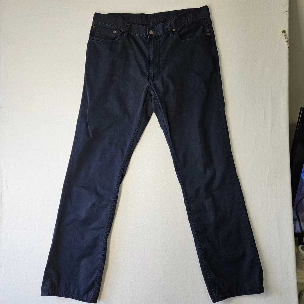 Polo Ralph Lauren Classic Fit Men's Jeans 38x34 Dark Wash Blue Zip Fly Straight